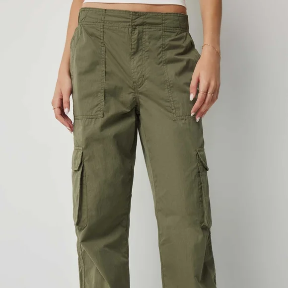 Olive Cargo Pants With Tapered Ankles - Picture 1 of 8